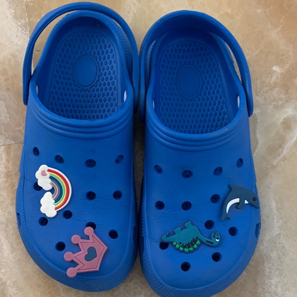 Blue Kids Clogs with Fun Charms